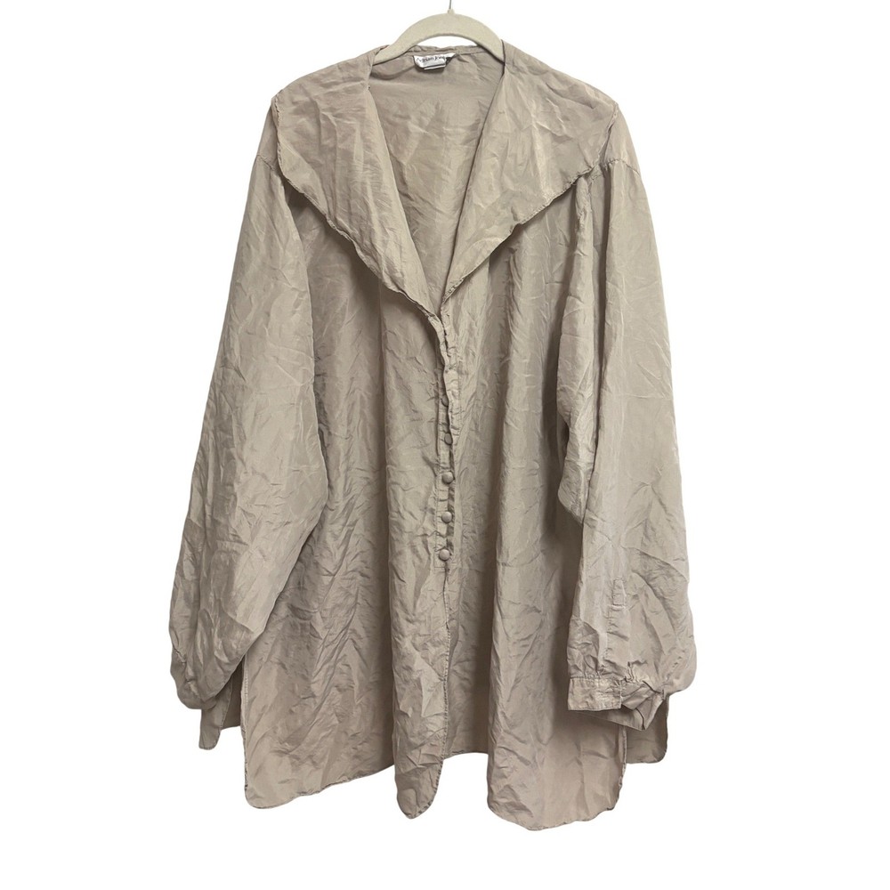 Vintage Silk Beige Adrian Jordan Poet Shirt Beige 30/32 XL