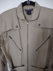 Vintage Khaki Jumpsuit Military Cargo Safari Style Medium 80’s 90’s Womens