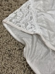 Vtg Vanity Fair Panties Size 9 Full Brief Lace Thigh Silky Nylon Granny XL