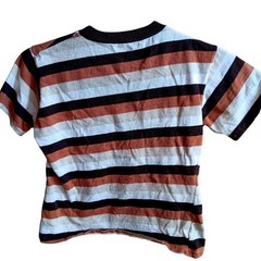 True Vintage XS T-shrt 1960’s Striped Crewneck Brown/White Single Stitch Mod