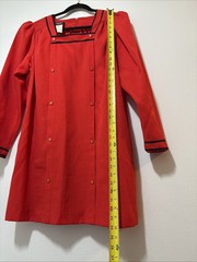 Vintage 18W Stewardess Dress Red Black Vtg Button Accents Made In USA California