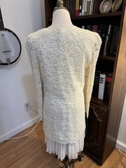 Lisa Michaels Vintage Ivory Lace Top & Pleated Skirt Set Size 14 Polyester Rayon