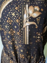 Vintage Coco Bianco Faux Wrap Dress Multicolor Abstract Floral Women’s 12