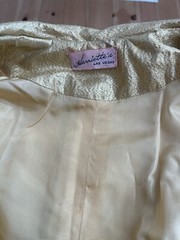 Vintage 1950s Harriette’s Las Vegas Gold Lame Wrap Swing Trench Coat M