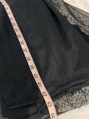 Peignoir Robe and Gown Set Black Sheer Nylon White Lace Vintage Size Medium