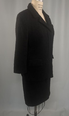 Vintage Boucle Wool suit SIZE SMALL black MYRON LOUIS BOSTON 60s retro pencil