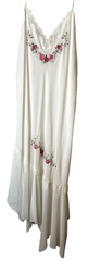 VTG California Dynasty Ivory Nightgown Lace Embroidered Rose Bridal Honeymoon XL