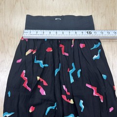 Vintage 90s California Krush Pants Womens M Black Abstract High Waist USA Retro