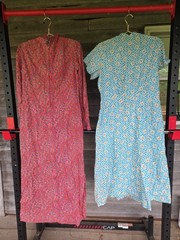 Vintage Dress Lot of 2 Used 1 Hand made Cotton Floral Print 60s 70s