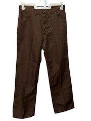 Vintage Maverick Polyester Bell bottom Pants Brown Womens Size 10 30” Waist