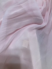 Vtg 1960s Pink Chiffon Dress Empire Waist Trim ILGWU Union Made Junior XXS Prom