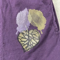 VTG 90’s Blue Fish Oversized Tunic Leaf Print Plum Women’s O/S Lagenlook READ