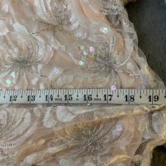VTG Lillie Rubin Dress Womens S Pink Lace Silver Sequins Beads Blouson Flapper