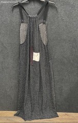 Neil & David Women’s Vintage 90s Pinafore Dress Black White Striped Size M