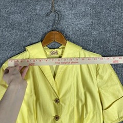 VINTAGE 50s Town & Country Club Dress Small Polished Cotton Day Tea Swing Yellow