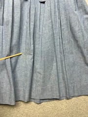 Vintage Lanz Originals Blue Chambray Midi Dress Vest Embroidery Cottagecore