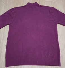 Vtg Cotton Blend Purple Knit Metallic Embellished Floral Mock Neck Sweater M