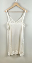 VTG Bali Slip Dress Lingerie Lace Adjustable Strap Ivory Sz 36 Made In USA