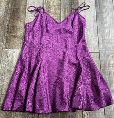 90s Vintage Victorias Secret Gold Label Violet/Plum Mini Slip Dress Medium