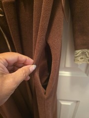 Vanity Fair Petite Vintage Chocolate Brown Dacron Polyester Velour Long Robe