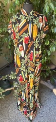 Gorgeous Vintage Hilo Hattie Hawaiian Surfboard & Hibiscus Maxi Sz Large
