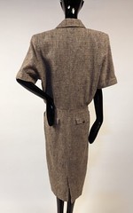 VINTAGE DESIGNER FENDI TWO TONE BUTTER SOFT LINEN TWEED DRESS – MADE IN ITALY