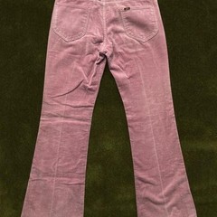 1970s Lee Leens Dusty Rose Corduroy Bell Bottoms – size 26/27
