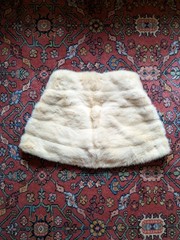 Vintage Mink Fur Stole Wrap Shawl Bolero Cover Up Shrug Cream White Wedding