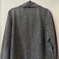Vntg 70s Peggy Lou California Black Silver Metallic Top Button Blouse L/XL Women