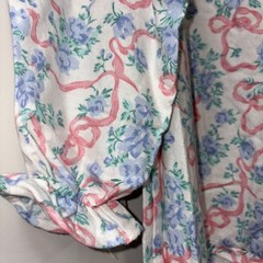 GIORGIO SANT’ANGELO Flannel Nightgown Prairie Vintage Romantic Flowers Bows M