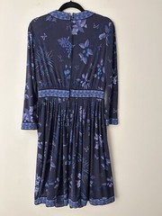 AVERARDO BESSI maxi dress vintage 1970s Blue Tones silk Floral print gown 12