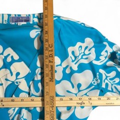VTG Thierry Mugler 1990 Eté Hawaï Collection Tropical Silk Wrap Dress Blue 36 S