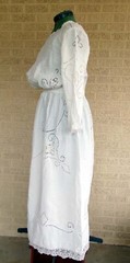 Gibson Girl Lace Dress Edwardian Pigeon Breasted Wedding Gown Garden Tea White