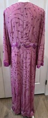 VTG Mode O Day Singapore Beaded Sequin Maxi Dress Flapper Gatsby Pink Measure L