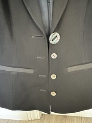 Vintage Chantal Thomass Paris Black Suit Jacket w/ Mother of Pearl buttons Size8