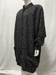 Vintage Harper Greer Black Dots Relaxed Modernist Tunic Shirt Dress Womens M