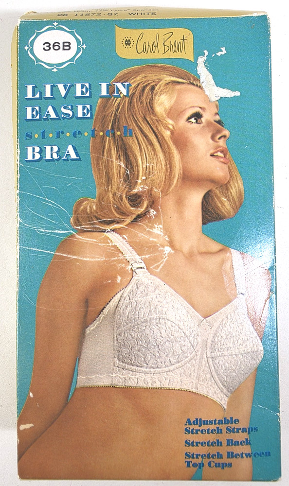 Vintage 1950s Garcrest White Bullet Pin-Up Bra, 36B Brand New In The Box MCM