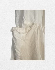 Antique Edwardian Style White Cotton Button-Front Prairie Dress with Lace Collar