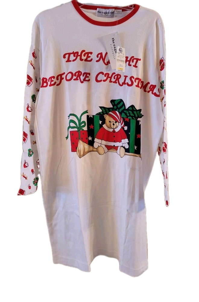 New Vintage The Eagles Eye The Night Before Christmas pajamas size M NOS W/ TAGS