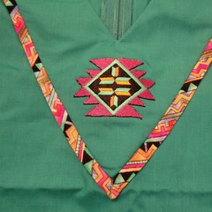 Malco Modes M Square Dance 5 Pc Teal Purple Southwestern Skirt Top Belt Hanky