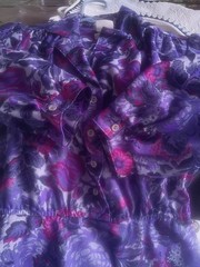 California looks vintage purple floral dress pre-owned sz 8
