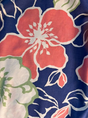 Sears Vintage Cotton Hawaiian Print Short-Sleeve Muumuu Midi Womens M 12-14