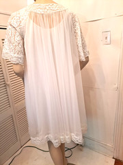 VTG 50’s/60’s SHADOWLINE Nylon LACE Midi NIGHTGOWN & ROBE Romantic Lingerie Set