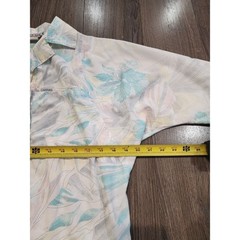 Vintage 80s Cabrais Tropical Pastel Floral Shirt Women’s L Made in USA