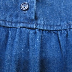 Vintage 70’s Blue Denim 100% Cotton Button Front Sleeveless Jumper Dress SZ M