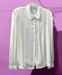 Vintage 80’s pleated front tuxedo style blouse by Alexandria