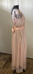 Vintage 1970’s JC Penny Peachy Pink And Lace Dress Size 11/2