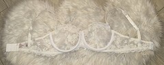 Vintage Victorias Secret Pink Label Unlined Lace Bra Sheer UW Womens 36D White