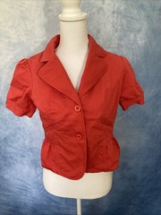 Vintage 1990s Women’s Cropped Puff Sleeve Pink Jacket Buffalo David Bitton Large