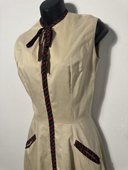 Nancy Greer House Dress Tartan Accent VTG